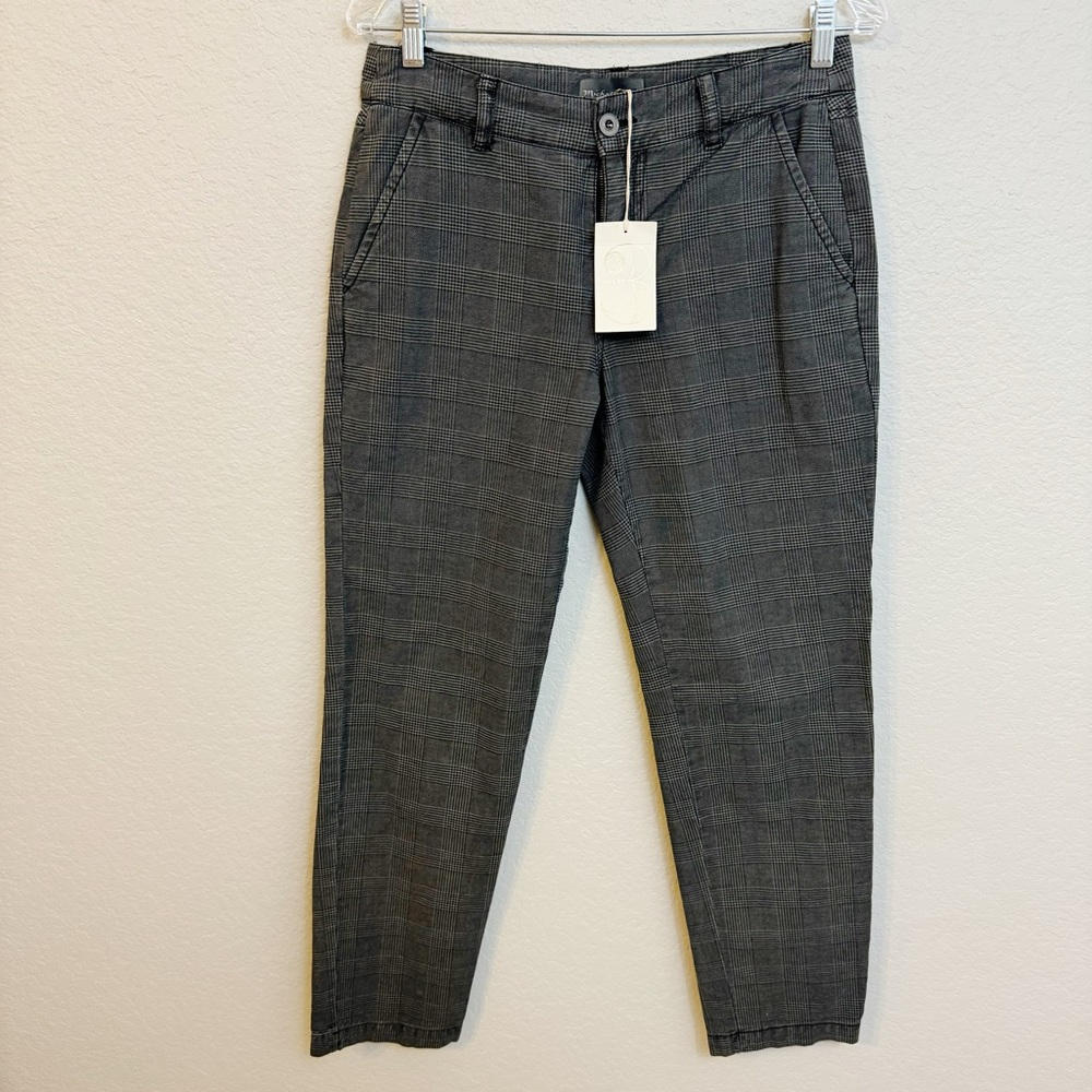 Michael Stars‎ Plaid Cotton Pants  Grey Small